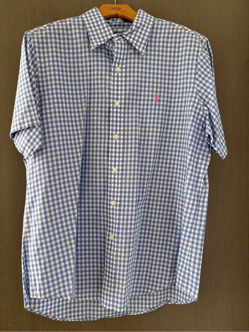 Ralph Lauren Blue Gingham Shirt - Size Large